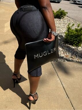 Mugler Dark Denim Capri pants